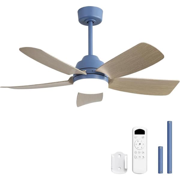 CACI Mall 42 in. Integrated LED Indoor/Outdoor Dark Blue Ceiling Fan with Light Kit and Remote Control