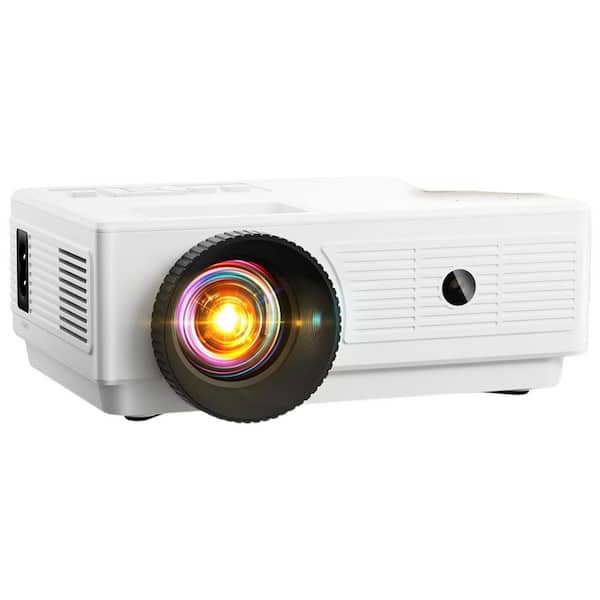 Lukyamzn 1920 x 1080 Full HD Bluetooth Mini Portable Projector with 4000 Lumens, Built-In Speaker, Dust-Proof, HDMI, USB, AV, TV