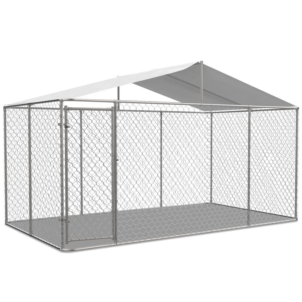 Thanaddo 13 Ft. X 7.5 Ft. X 7.6 Ft. Outdoor Large Dog Kennel Heavy-Duty ...