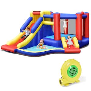 Inflatable Water Slide Bounce House Bouncing Castle with 480-Watt Blower