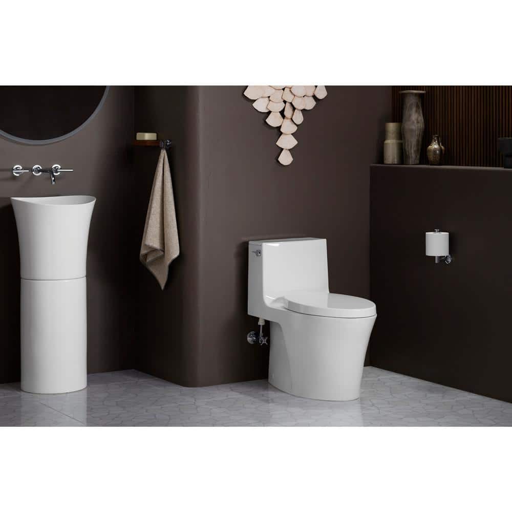 Veil White Gloss Round Fire Clay Pedestal Sink