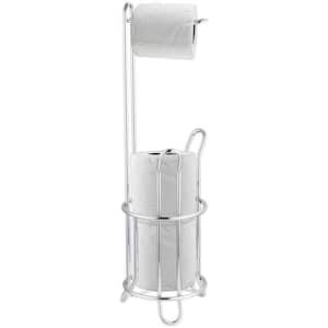 Basicwise Chrome Over the Tank 2 Slots Toilet Tissue Paper Holder Organizer  for Bathroom Storage QI004449 - The Home Depot