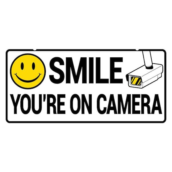 Everbilt 5 in. x 10 in. Smile-Security Camera Sign