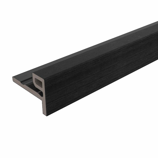 NewTechWood European Siding System 2.1 in. x 3 in. x 8 ft. Composite Siding End Trim in Indian Ebony Board