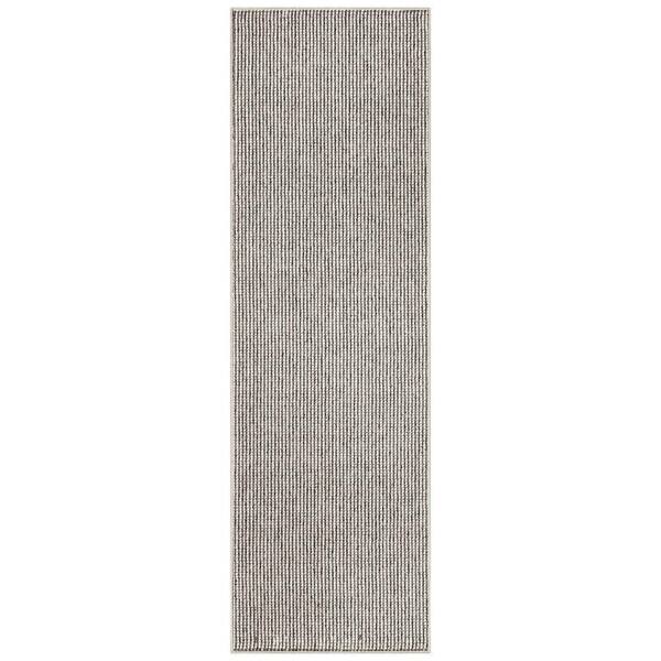 Nourison Natural Texture Ivory Grey 2 ft. x 8 ft. All-Over Design Contemporary Runner Area Rug