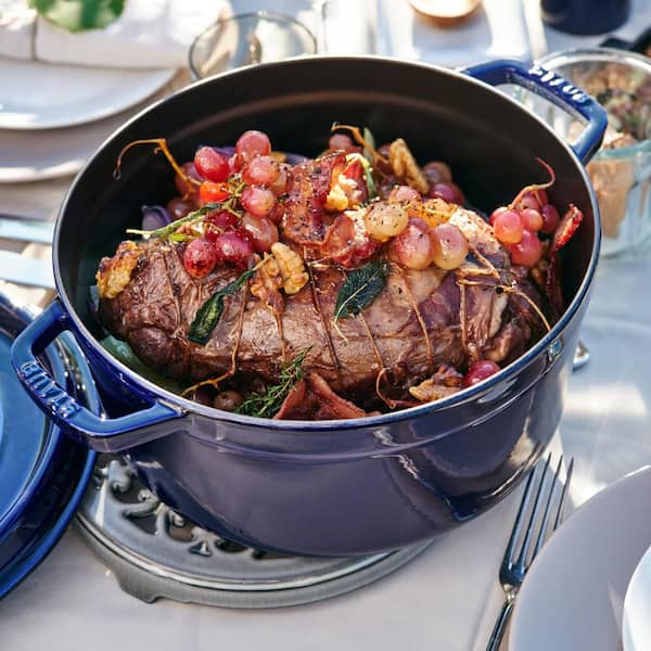 staub Cast Iron 7-qt Round Enameled Cast Iron Dutch Oven - Dark