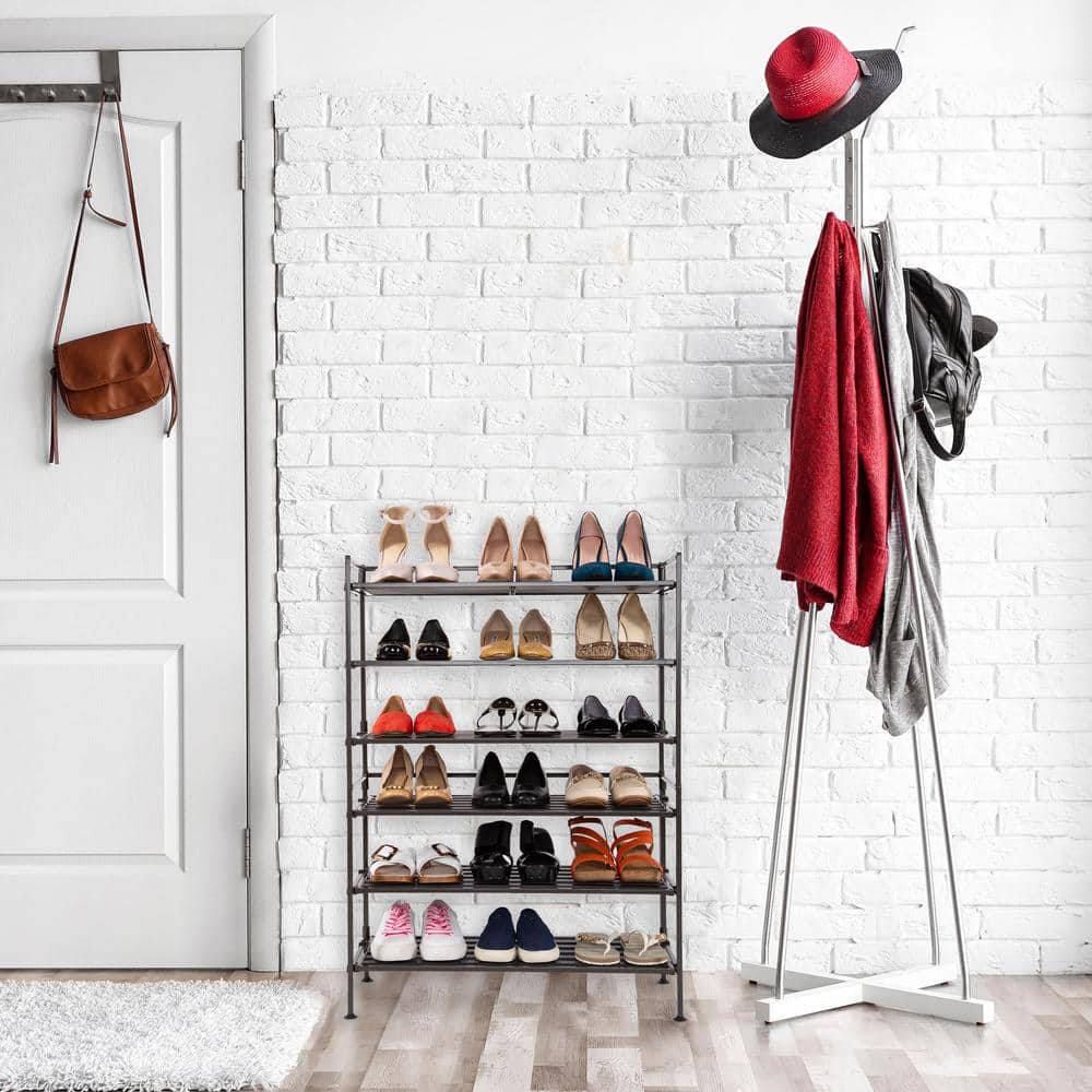 Espresso Metal 3-Tier Stackable Shoe Storage Rack