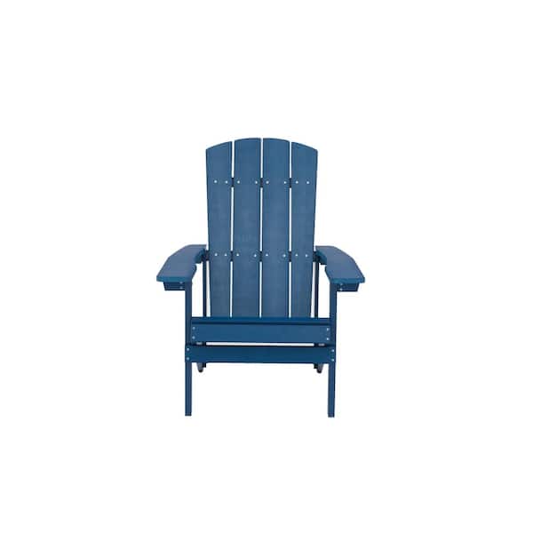 Wildaven Outdoor HIPS Plastic Adirondack Chair, Lounge Patio Chair, Cozy Chiar for Garden,Lawn,Backyard, Deck,Pool Side-navy blue