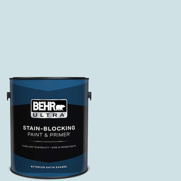 BEHR ULTRA 1 gal. #530E-2 Cool Sky Satin Enamel Exterior Paint & Primer