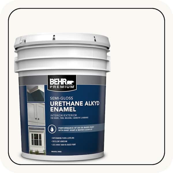 5 gal. White Urethane Alkyd Semi-Gloss Enamel Interior/Exterior Paint