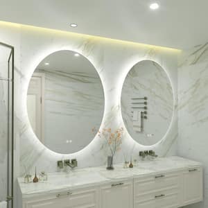 24 in. W x 32 in. H Oval Frameless Super Bright LED Backlighted Anti-Fog Wall Bathroom Vanity Mirror