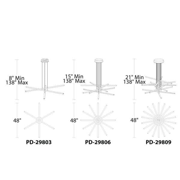 Black Glass LED Indoor/Outdoor Pendant Light