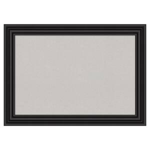 Colonial Black Framed Grey Corkboard 42 in. x 30 in Bulletin Board Memo Board
