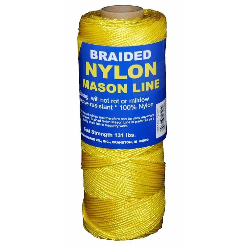 Yellow Mason Line String Line - #18 Braided Nylon String - 500 Ft Length -  Nylon Twine for Gardening Or Masonry Tools - Perfect Construction String
