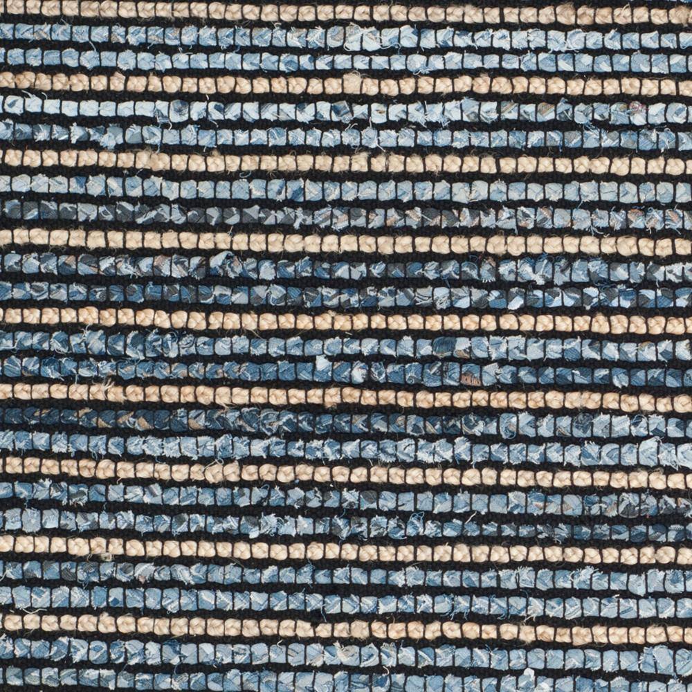 Handwoven Blue and Natural Cotton Striped Accent Rug 2' x 3'
