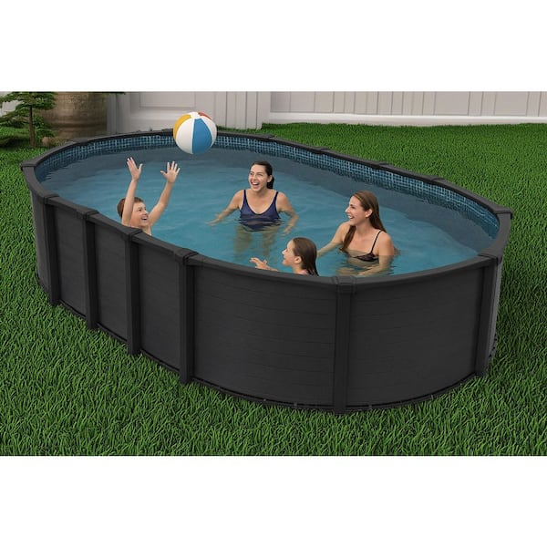 Bimini 12 ft. x 18 ft. Oval 52 in. deep Above Ground Hard Sided Standard Pool Package
