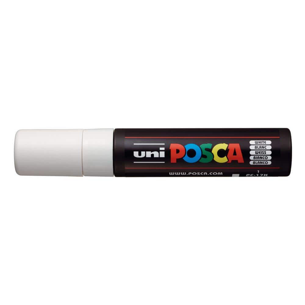 Uni Posca WHITE Paint Marker Pens PC-1M 1MR 3M 5M 7M 8K 17K PCF350 All  Sizes