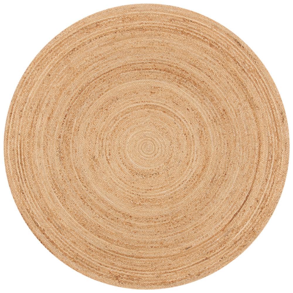 Handmade Boho Braided Black Jute 12' Round Area Rug