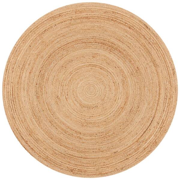 SAFAVIEH Natural Fiber Beige 9 ft. x 9 ft. Solid Color Round Area Rug