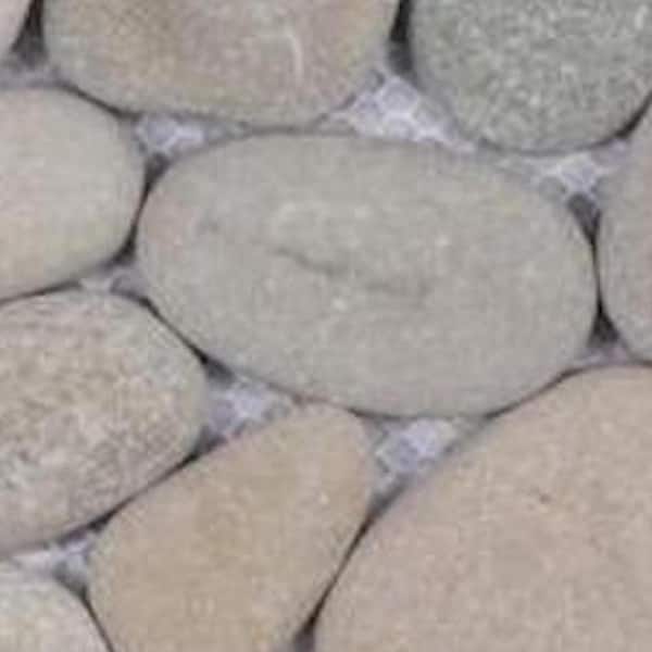 Classic Pebble Mosaic Tile Sample Color Light Grey 4 in. x 6 in.