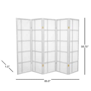 5 ft. White 5-Panel Room Divider