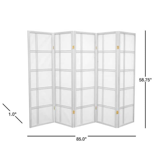 5 ft. White 5-Panel Room Divider