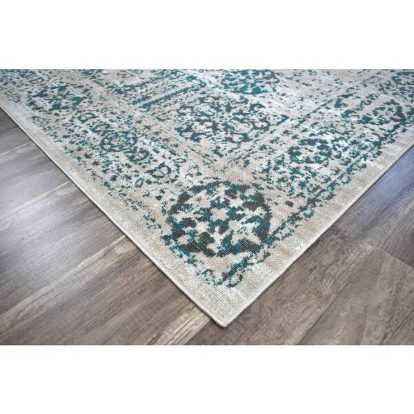 Rugs America Harlow Stoneware White 2'6"x8' Vintage Area Rug