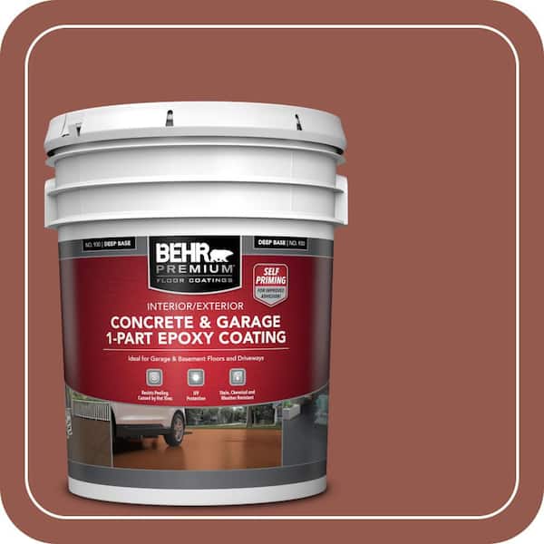 5 gal. #AE-12 Oxide Red Self-Priming 1-Part Epoxy Satin Interior/Exterior Concrete and Garage Floor Paint