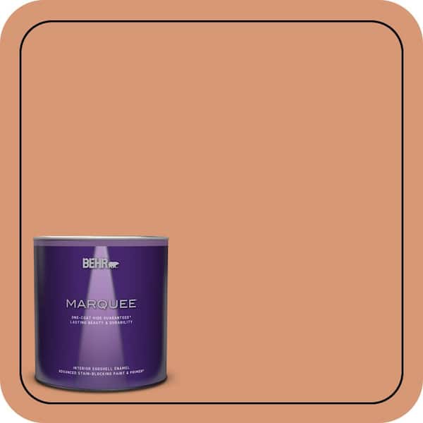 BEHR MARQUEE 1 qt. #M210-5 Candied Yams Eggshell Enamel Interior Paint & Primer