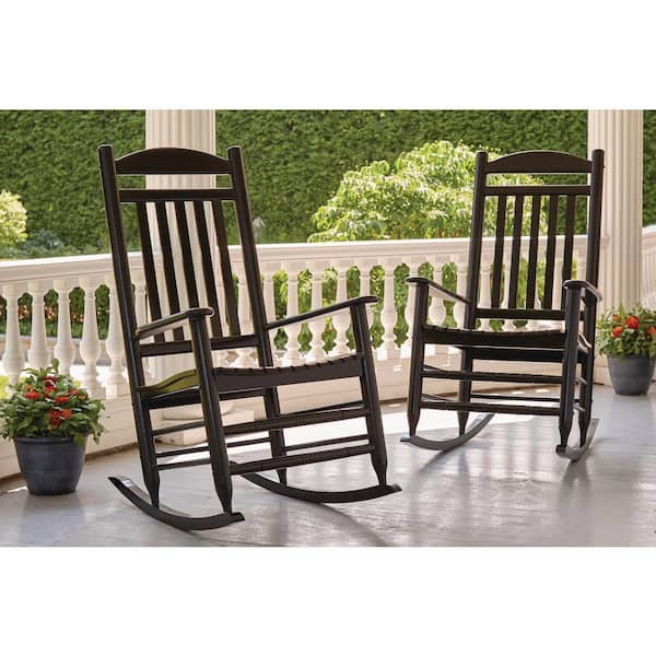 Black Wood Outdoor Rocking Chair