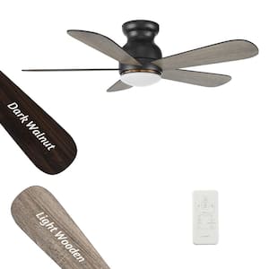 Kaze II 48 in. Dimmable LED Indoor/Outdoor Black Smart Ceiling Fan with Light and Remote, Works with Alexa/Google Home