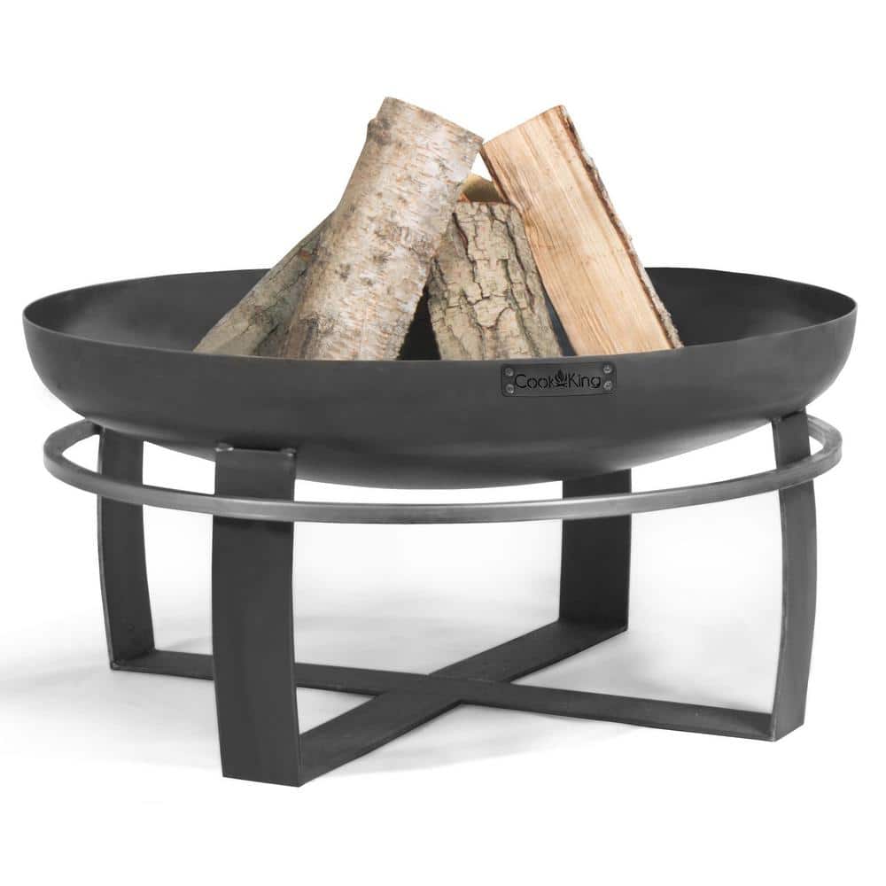 Cook King 31.5" Black Steel Round Wood Burning Fire Pit