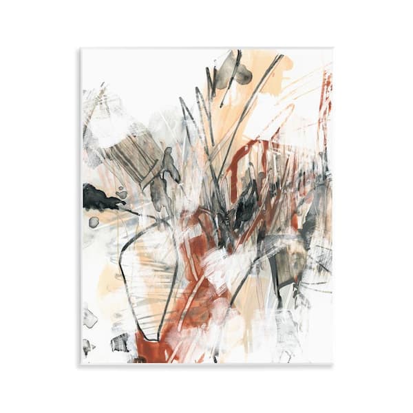 Stupell Industries Terracotta and Grey Abstract by June Erica Vess Unframed Abstract Graphic Art Print 14 in. x 11 in.