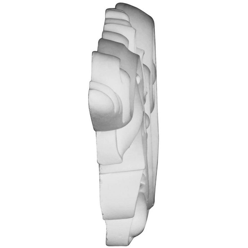 White Primed Polyurethane Scroll Onlay, Left 11 7/8"W x 4 7/8"H