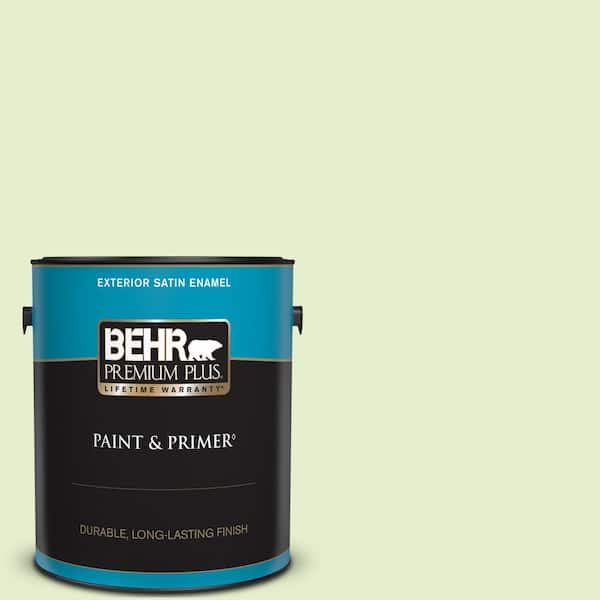 BEHR PREMIUM PLUS 1 gal. #420C-2 Water Sprout Satin Enamel Exterior Paint & Primer