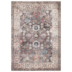 Pandora Collection Cassandra Brown 5 ft. x 7 ft. Traditional Area Rug