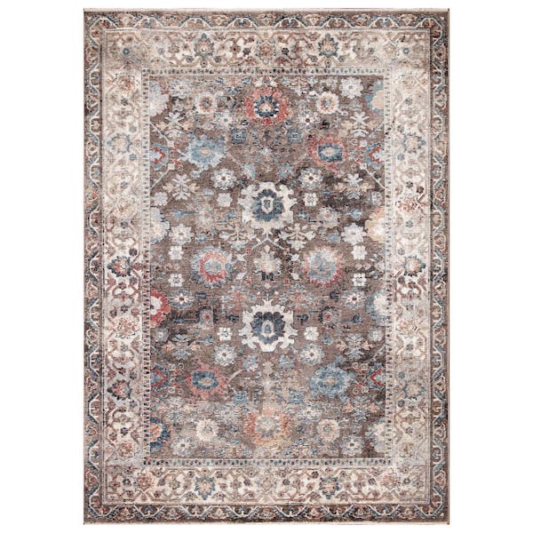 Concord Global Trading Pandora Collection Cassandra Brown 7 ft. x 9 ft. Traditional Area Rug