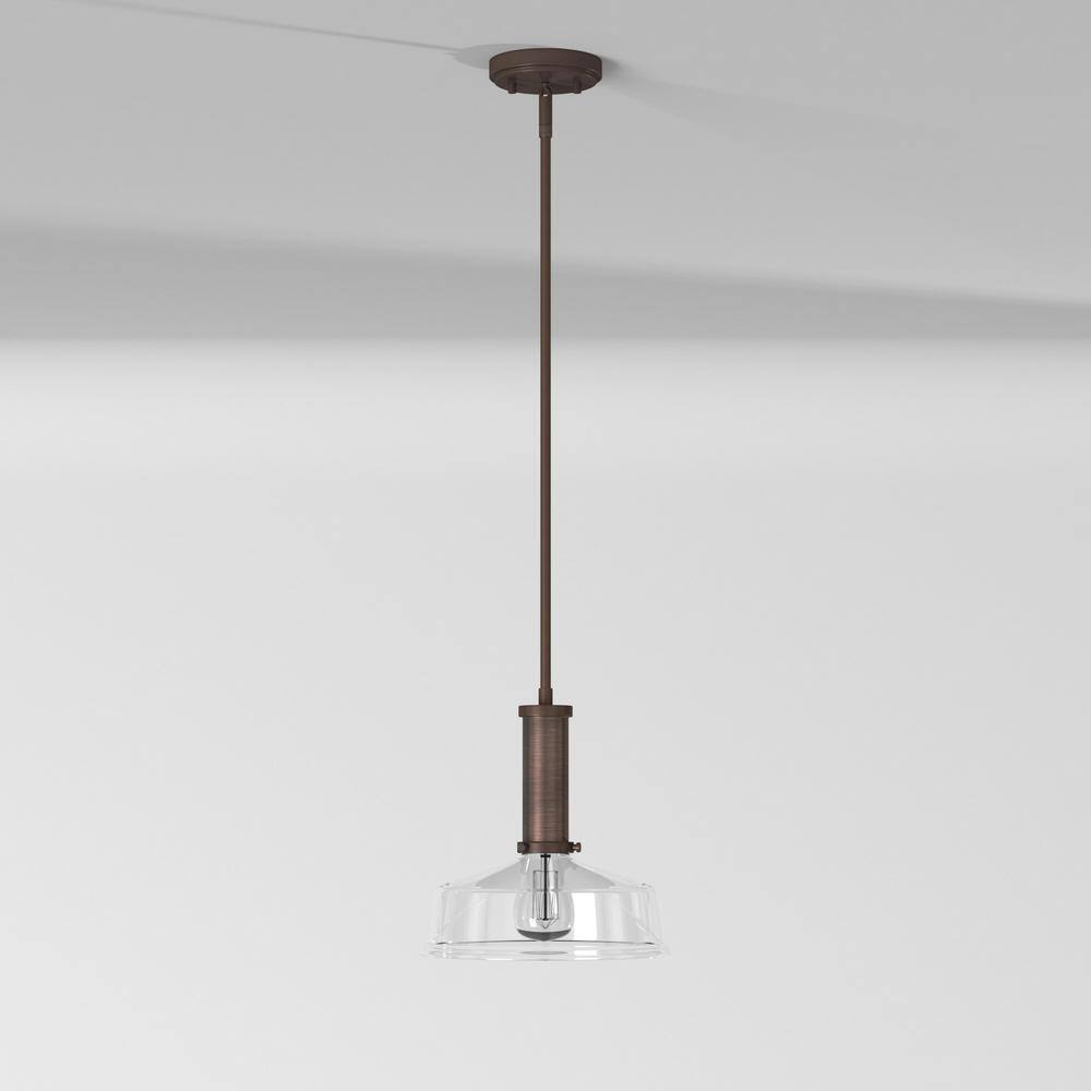 Carson Modern Farmhouse Industrial Bronze Glass Pendant Light