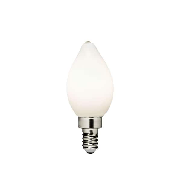 4-Watt Equivalent C11 Shape E12 Base Dimmable Frosted LED Light Bulb 3000K Warm White (1-Pack)