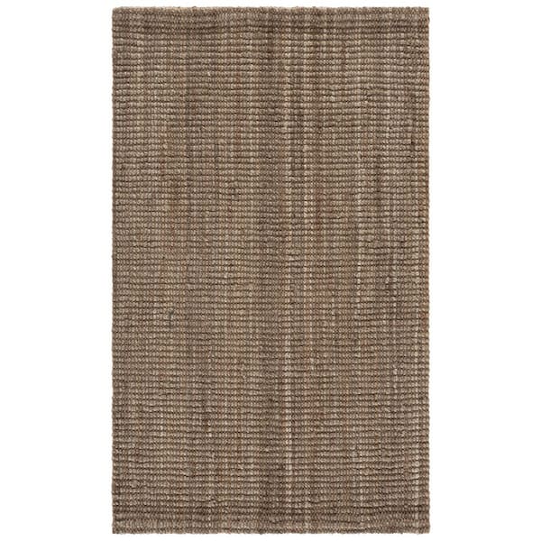 Natural Fiber 3 ft. x 5 ft. Gray Solid Color Area Rug
