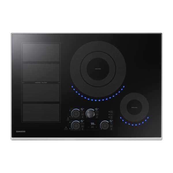 Photo 1 of 30 in. Induction Cooktop with Stainless Steel Trim with 5 Elements and Flex Zone Element