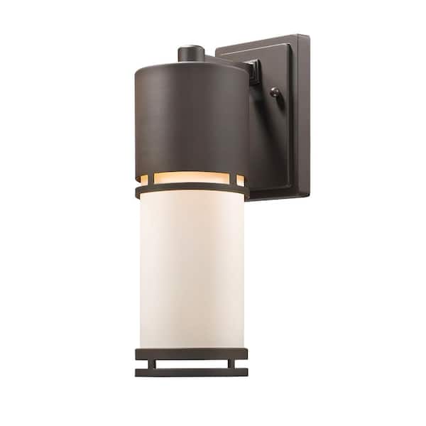 Unbranded Luminata 11-Watt 13.7 in. Deep Bronze Integrated LED Aluminum Hardwired Outdoor Weather Resistant Barn Wall Sconce Light