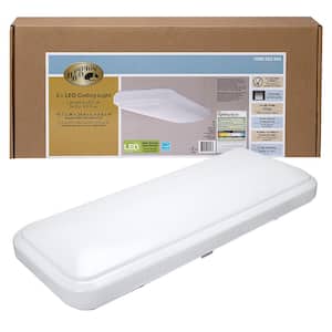 24 in. x 12 in. Classic White Rectangle LED Flush Mount Ceiling Light 4000K Bright White 1500 Lumens Dimmable