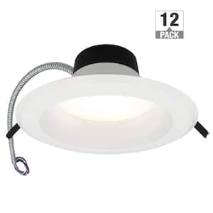 Capella 8 in. Commercial Downlight 120-277 Volt Integrated LED Recessed Light Trim Adjustable CCT Lumen Watts (12-Pack)