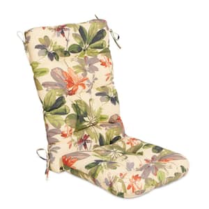 19 in. x 47 in. x 4 in. Outdoor Olefin Modern Tufted Adirondack Chair Cushion in Green Pattern