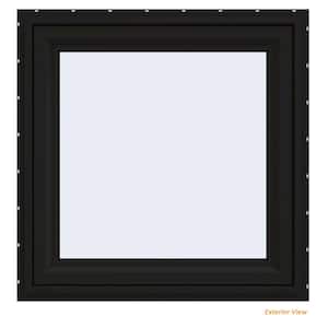 36 in. x 36 in. V-4500 Series Black FiniShield Vinyl Awning Window with Fiberglass Mesh Screen