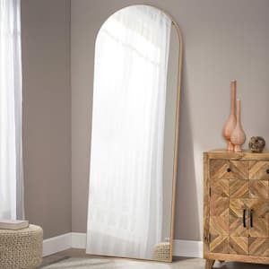 65 in. H x 22 in. W Wooden Arched Full-Length Mirror with Stand