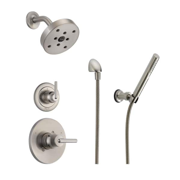 Trinsic 2-Spray Dual Wall Mount Fixed and Handheld Shower Head 1.75 GPM in Stainless
