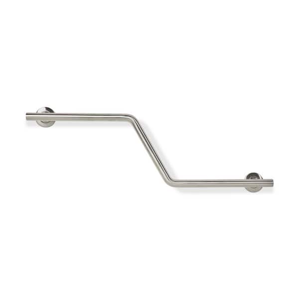 38 in. x 1-1/4 in. Dia Lifestyle and Wellness Angled Zuma Shower Grab Bar, Right Handed in Satin