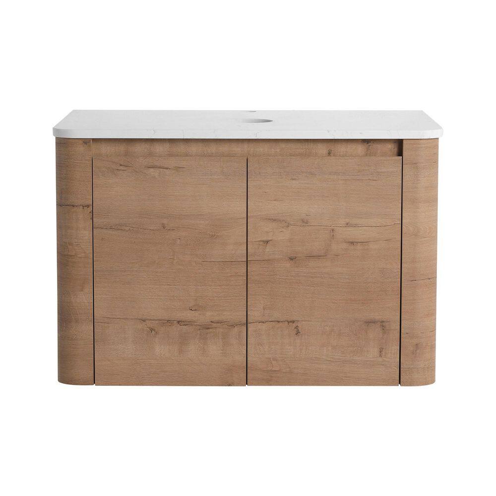 30 in. Wall-Mounted Bath Vanity Cabinet without Top Sink in Imitative Oak Unassembled price history on PriceWatchPro